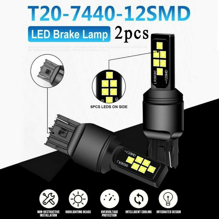 Automaze Signal Lamp T20 Led 7443 W21 5W 7440 WY21W W21W 12V 3030 SMD T25  21 Led P27W For Cars Brake Reverse Light, Turn Signal Lights (White)