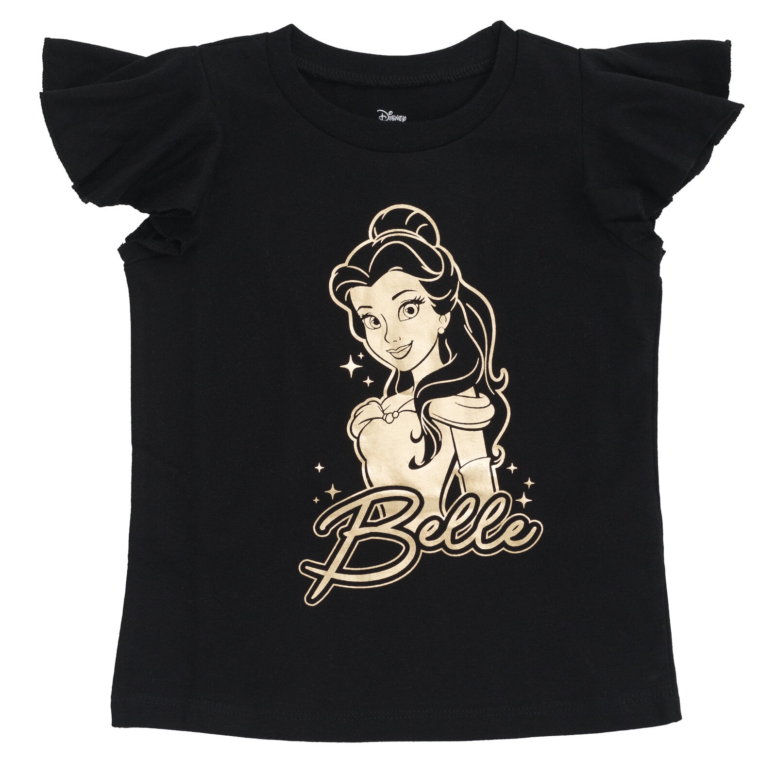 Disney Little Mermaid Princess Ariel Metallic Print T-Shirt and Tulle Mesh Skirt Toddler to Big Kid