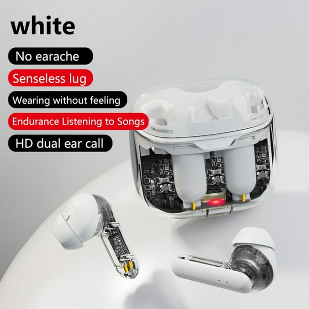 Xihbxyly Artículos de Clarence Auricular Bluetooth y Compartimento Transparente para Máquina, Auriculares Inalámbricos y Orejas y Baja Latencia para Juegos