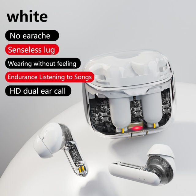 Xihbxyly Artículos de Clarence Auricular Bluetooth y Compartimento Transparente para Máquina, Auriculares Inalámbricos y Orejas y Baja Latencia para Juegos