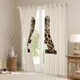 thumbnail image 3 of Erosebridal A Letter Monogrammed Blackout Curtains Set of 2 (52x84 Each) For Teens Adults,Girls Boys Vintage Cheetah Print Bow Window Curtains, 3 of 6
