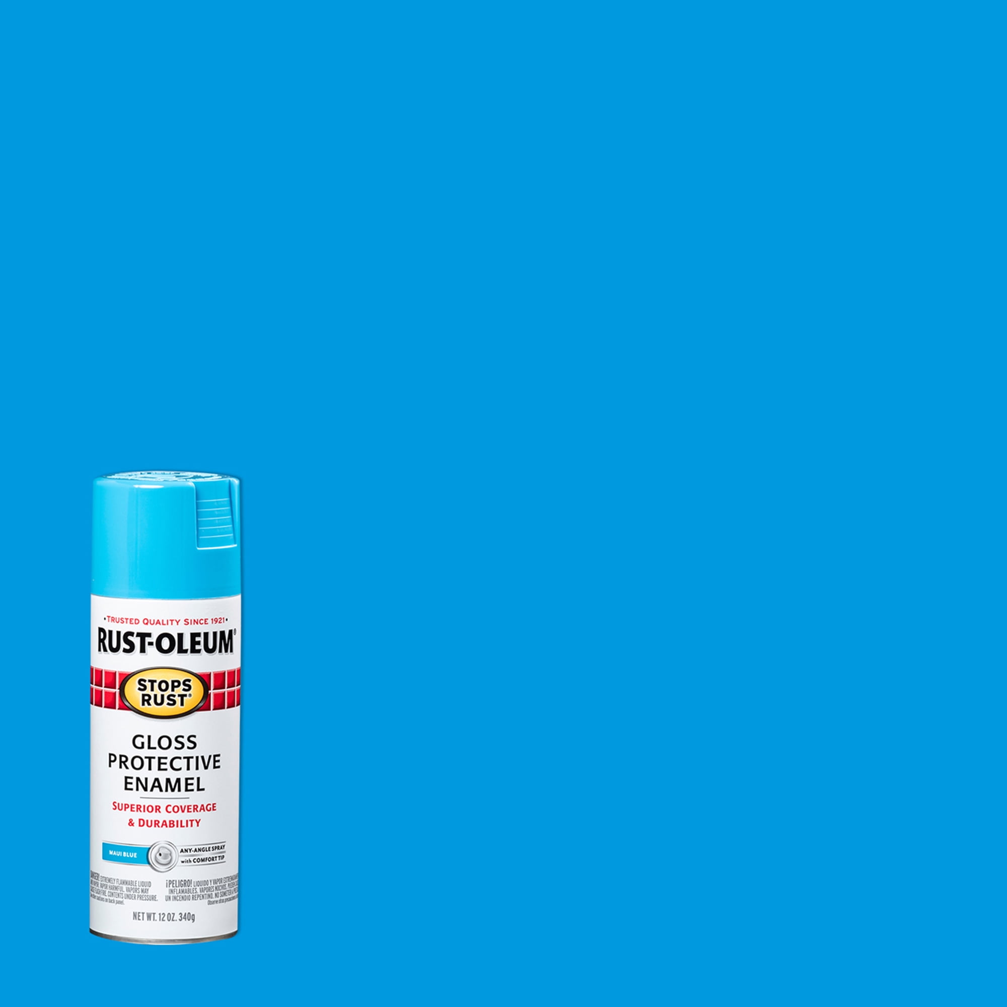 Rust-Oleum Stops Rust Gloss Protective Enamel Maui Blue Spray Paint, 12 oz