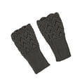 thumbnail image 5 of UTSJKR Womens Fingerless Gloves Winter Warm Knit Arm Warmers Mittens Soft Hand Crochet Wrist Warmers Thumb Hole Gloves Dark Gray, 5 of 5