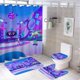 thumbnail image 1 of Cosmonious High-theme 4-Piece Shower Curtain Set with Rugs, Waterproof Bathroom Decor Set Includes Bath Mat, U-Shaped Rug, Toilet Lid Cover and Curtain with Hooks, 1 of 6
