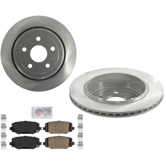 Coated Disc Brake Rotors & Ceramic Pads For Grand Cherokee 22-23 W/ 330MM Rear