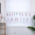 thumbnail image 2 of Cortinas cortas bordadas para decoración de gabinetes de cocina, diseño de trigo rojo y azul, 2 of 8