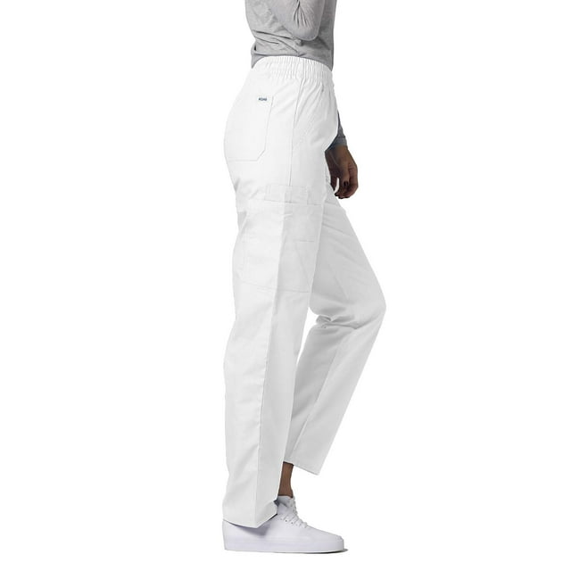 Adar Pantalon de Sarrau Cargo Fuselé Universel pour Femmes, Taille Élastique, Popeline Durable, Noir