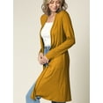 thumbnail image 2 of Made by Johnny Women's Solid Long Sleeve Open Front Long Cardigan XL MUSTARD, 2 of 6