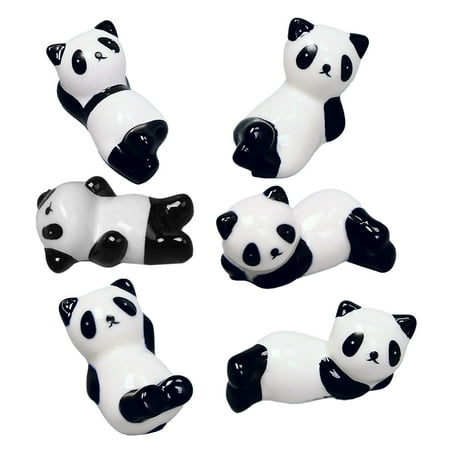 

6pcs Adorable Ceramic Panda Chopsticks Rest Rack Stand Chopstick Holder