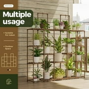 Bamworld Large Plant Stand Indoor Outdoor Plant Shelves Indoor Plant Holder for Living Room Outdoor Plant Rack Indoor Multiple Plants Patio Balcony Garden