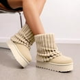 thumbnail image 6 of GJPBGK Women’s Warm Fuzzy Knit Mid-Calf Winter Snow Boots Cozy Outdoor Footwear Platform Flat Comfort Outdoor Winter Fashion Boots, 6 of 8