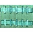 thumbnail image 1 of Ahgly Company Machine Washable Indoor Rectangle Abstract Turquoise Blue Modern Area Rugs, 2' x 5', 1 of 4