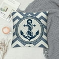 thumbnail image 2 of BCIIG Nautical Theme Pillow Cover 20x20 Inch Navy Blue Anchor Gray Stripes Decor Cushion Cover for Kids Teens Adults Ocean Travel Style Soft Square Cushion Case for Office Living Room, 2 of 5