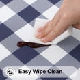 thumbnail image 4 of Rectangle Picnic Table Cloth, Elastic Waterproof Fitted Vinyl Tablecloth for 4 FT Tables, Flannel Backed Buffalo Plaid Table Covers for Dining, Camping, Outdoor (Black and White, 30" x 48"), 4 of 8