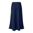 thumbnail image 5 of SXcggal Womens Elegant High Waist Skirt Solid Color Satin Dress Elegant Elastic Waist Skirt Stylish Comfortable Distinctive Women's Skirt, 5 of 5