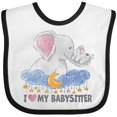 thumbnail image 3 of Inktastic I Love My Babysitter Elephant Family Boys or Girls Baby Bib, 3 of 4