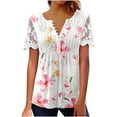 thumbnail image 1 of Camisetas con estampado floral y cuello en V para mujer Blusas femeninas cómodas de encaje a la moda Tops OAVQHLG3B Store  lin121212, 1 of 4