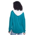 thumbnail image 2 of Women's G-III 4Her by Carl Banks Teal Charlotte Hornets Bench Player Oversized Long Sleeve Hooded Top, 2 of 2
