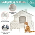 thumbnail image 4 of Critter Sitters 27'' Pet House with Porch | Weather-Resistant Home for Animals up to 44 lbs | Waterproof | Ideal for Cats, Dogs & Rabbits | White Firwood| Dog House, 4 of 16