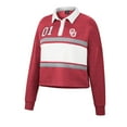 thumbnail image 2 of Women's Colosseum Crimson Oklahoma Sooners I Love My Job Rugby Long Sleeve Shirt, 2 of 3