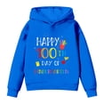 thumbnail image 6 of IWRICH Happy 100th Days of Kindergarien Hoodies for Boys Girls Long Sleeve Lined Hooded Sweatshirts Cute Tops,Size 2-14 Years Blue 150, 6 of 7