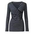 thumbnail image 6 of Youmylove Woman Women Breastfeeding Stripe Long Sleeve Blouse Tops Shirt Pregnant, 6 of 9