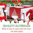 thumbnail image 2 of Camino de mesa navideño, camino de mesa con duende navideño, camino de mesa navideño con muñeca sin rostro, mantel rectangular para mesa de Navidad, lavable, 212 x 34 cm, rojo, 2 of 5