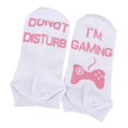 thumbnail image 2 of MERIGLARE Novelty Disturb I'm Gaming Socks For Game Lover Crew Socks Gift For Him White+Pink Ankle, 2 of 7