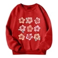 thumbnail image 4 of Aocisk Chandail à Capuchon pour Filles, Haut à Enfiler pour Tout-Petits, Tenue Décontractée, Rouge, 5-6 Ans, 4 of 4