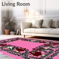 thumbnail image 2 of ODIKA 3'x5' Machine Washable Non-Slip Area Rug, Mythical Woodland Yuletide High Traffic Rug, Pink, 639778, 2 of 7