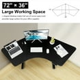thumbnail image 5 of Gymax 72'' L Shaped Splice Desktop for Standard & Sit to Stand Desk Frame Black, 5 of 10