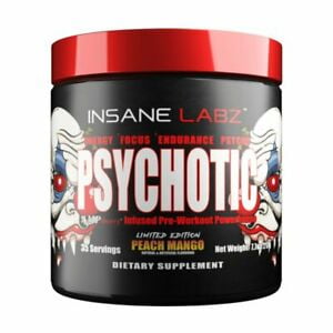 Insane Labz Psychotic High Stimulant Pre Workout Powder 35 Servings Peach Mango Walmart Com
