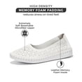 thumbnail image 2 of Project Cloud Women Flats - Shoes for Woman w/ Flexible Outsole Loafers for Women & Slip on Sneakers for Women w/ Memory Foam Insole, Sockless Wear & Machine Wash Women Footwear (Petunia,White,10), 2 of 2