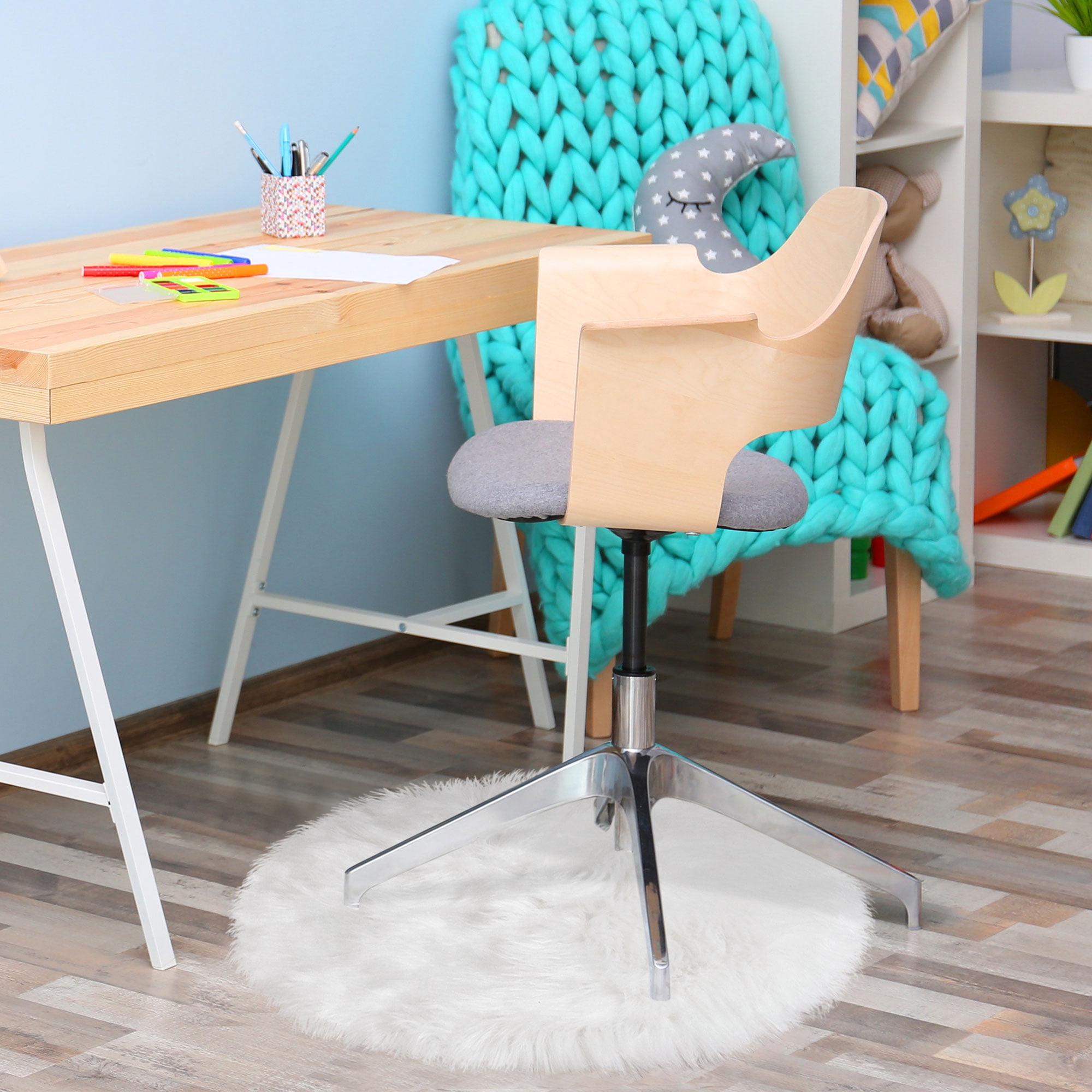 Unique Bargains Artificial Animal Wool Soft Faux Fur Sheepskin Plush Area Rug White 2x2 Feet Round