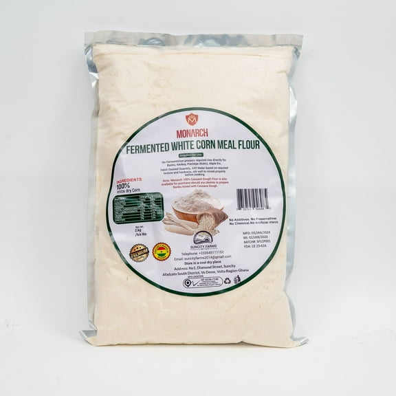 Pack of 2 (8.8 lbs) Fermented White Corn Meal Flour For KOKO, KENKEY, BANKU ETC..