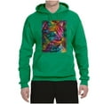 thumbnail image 3 of Colorful Cat Portrait | Cat Lover Owner | Dean Russo Art Animal Lover Unisex Hoodie Sweatshirt, Kelly, 2XL, 3 of 5