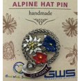 thumbnail image 4 of Oktoberfest Haus Multicolor Alpine Edelweiss Flower German Hat Pin For Men, 4 of 5