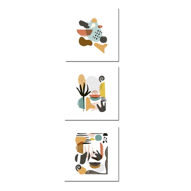 set de cuadros naturaleza abstracta lienzo by suma 3 piezas de 30 x 30 cm