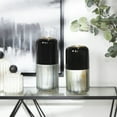 thumbnail image 2 of DecMode 13, 11"H Abstract Colorblock Silver Metal Vase with Paint Streak Designs and Gold Accents, Set of 2, 2 of 7