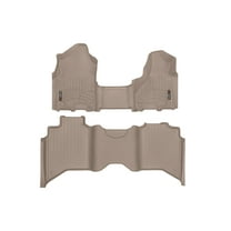 WeatherTech Custom Fit FloorLiners compatible with Ram Truck 2500/3500, Ram 4500/5500, Ram Truck 4500/5500, Ram 2500/3500 - 1st Row Over-The-Hump & 2nd Row, Tan