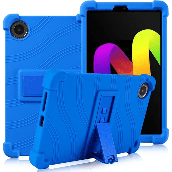 Soft Silicone Case For TCL Tab 8 Gen2 Kids 8.7 Inch 8188X1 / TCL Tab8 NXTPAPER 5G 8189S, Protective Cover with Adjustable PC Stand‑Blue