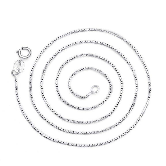 18 inch Sterling Silver Box Chain Necklace for Women and Men