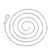 18 inch Sterling Silver Box Chain Necklace for Women and Men