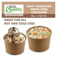 thumbnail image 6 of EcoQuality [25 Pack] 8 oz Disposable Kraft Paper Soup Containers - Half Pint Ice Cream Containers, Frozen Yogurt Cups, Restaurant, Microwavable, Take Out, Food Storage, Recyclable, 6 of 9