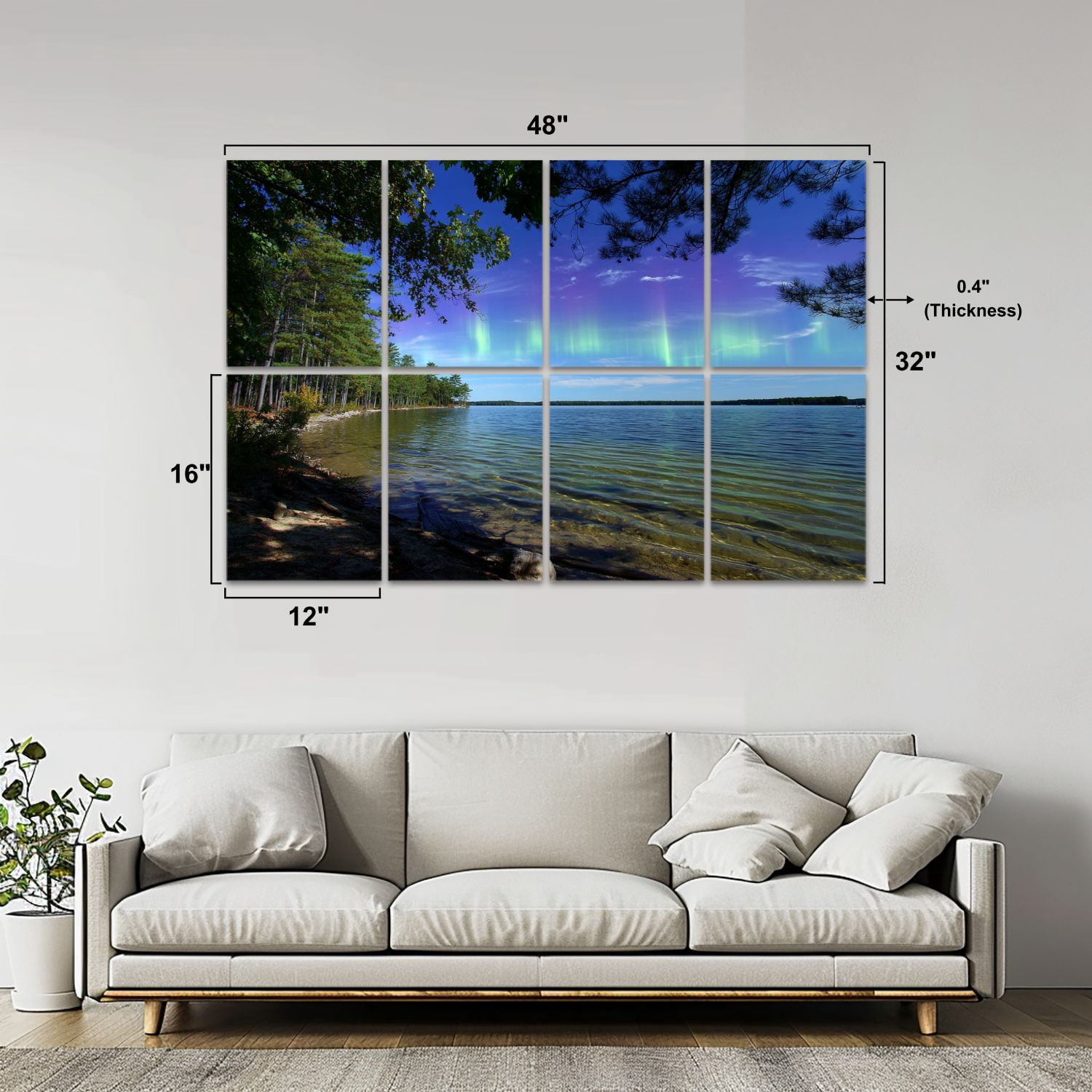 8 Pack Art Acoustic Panels Sound Absorbing Higgins Lake South State Park Decorative Soundproof Wall Panels Self Adhesive for Nursery Game Room Bedroom 48"x32"