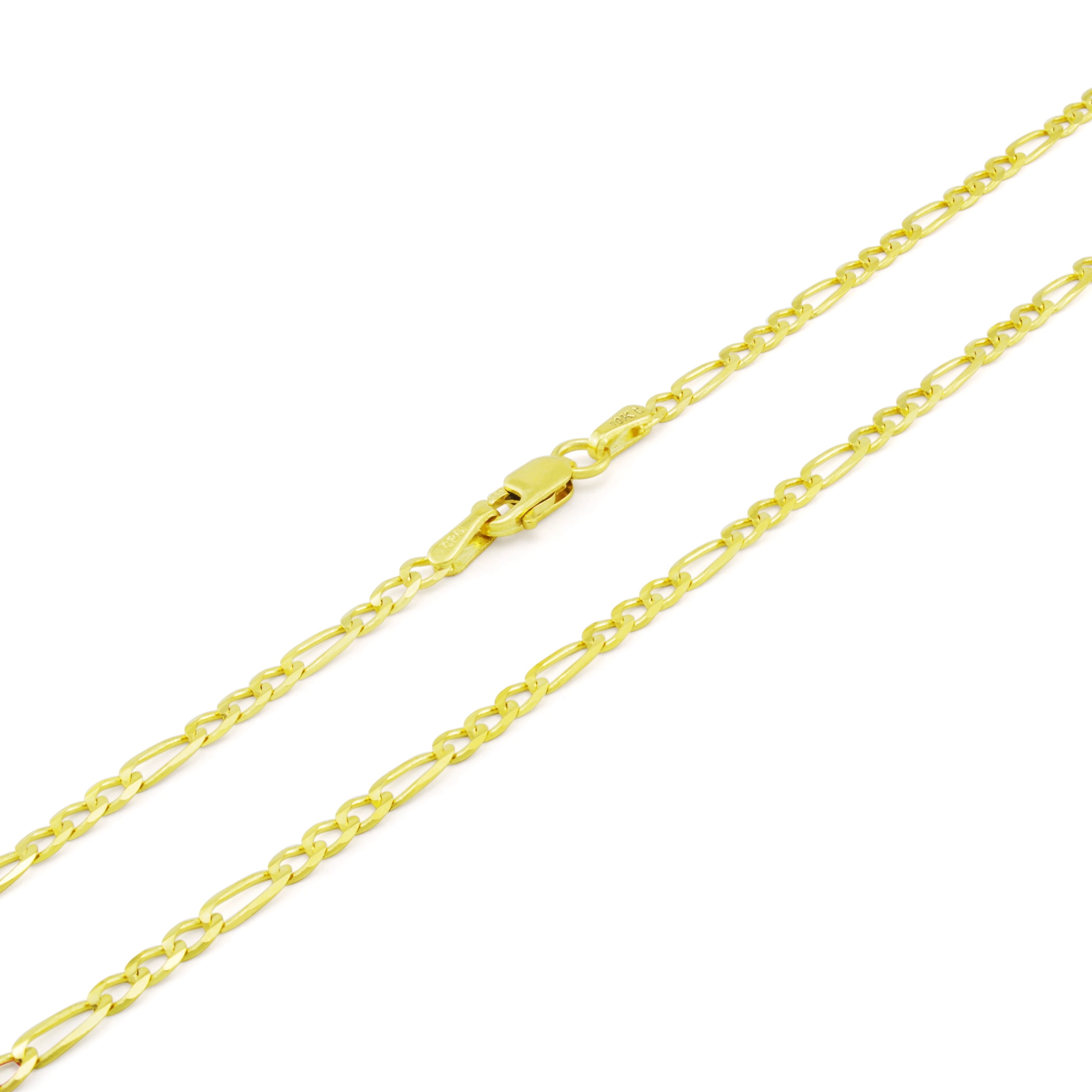Nuragold 14k Real Yellow Gold Figaro Link 2.5mm Chain Necklace (16"-26") Italian Jewelry for Men & Women