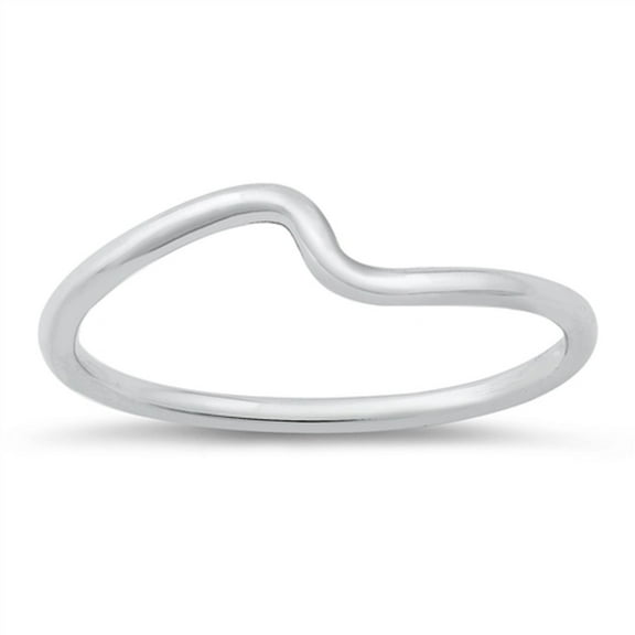 Sterling Silver Small Wave Ring Size 10