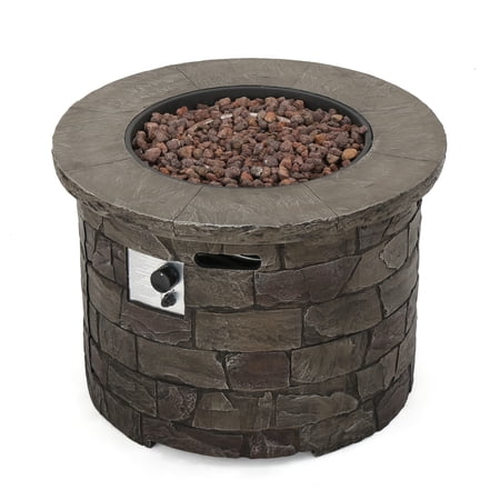 Stonecrest Outdoor Circular Firepit, Natural Stone