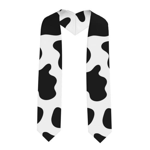 Graduation Stole Unisex Adults Graduation Sash Honor Stole for Academic Choral 36", Black And White Cow Skin Print