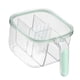 thumbnail image 4 of Caja de condimentos con 4 compartimentos, ventana transparente, tarro de condimentos para mascotas fuerte con 4 cucharas para cocina casera, color verde claro, 4 of 10